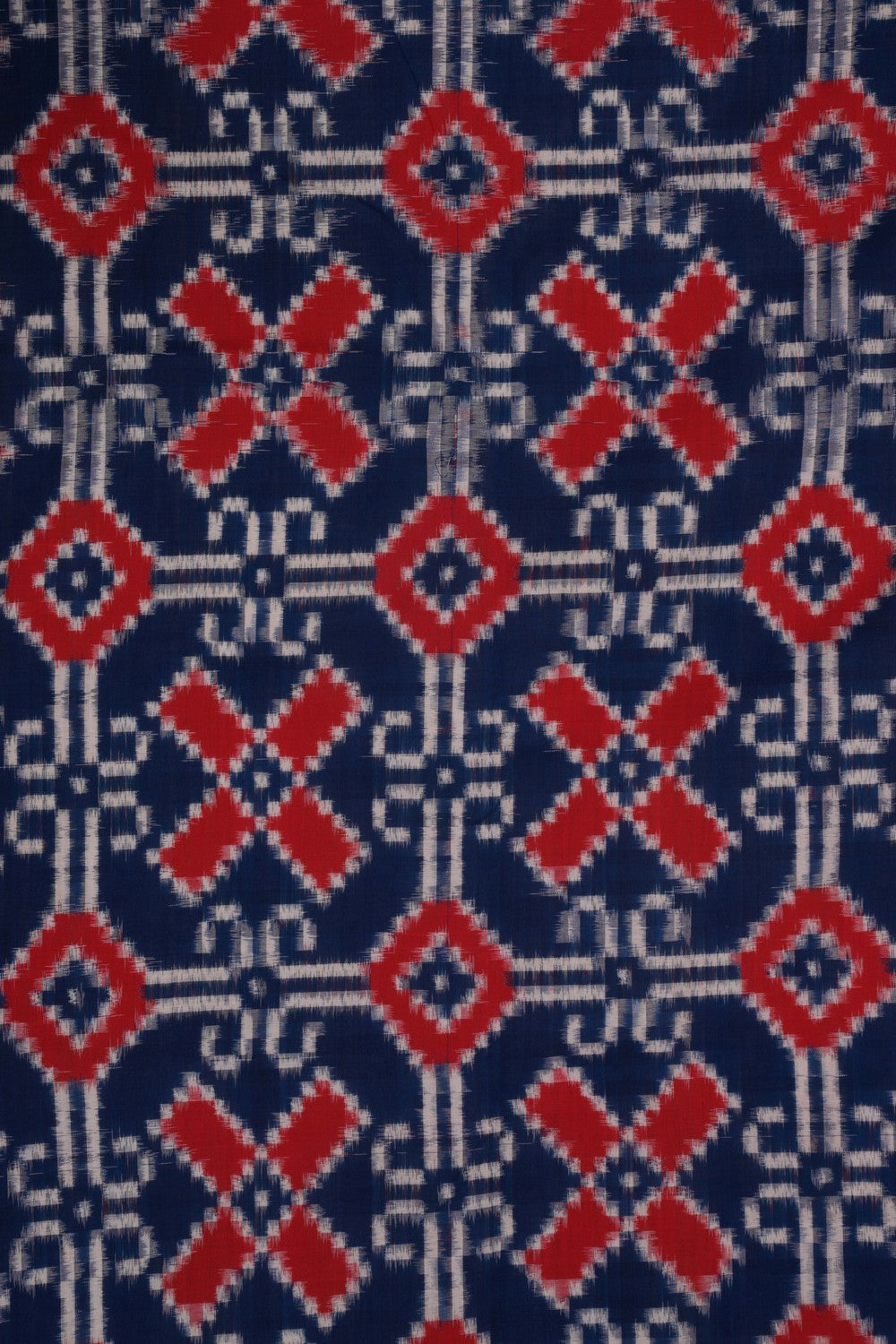 Image of Pochampally Ikat Cotton Royal Blue Saree