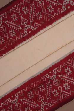 Image of Pochampally Ikat Silk Cream Saree