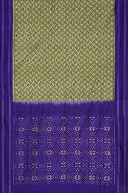 Image of Pochampally Ikat Silk Sage Green Saree