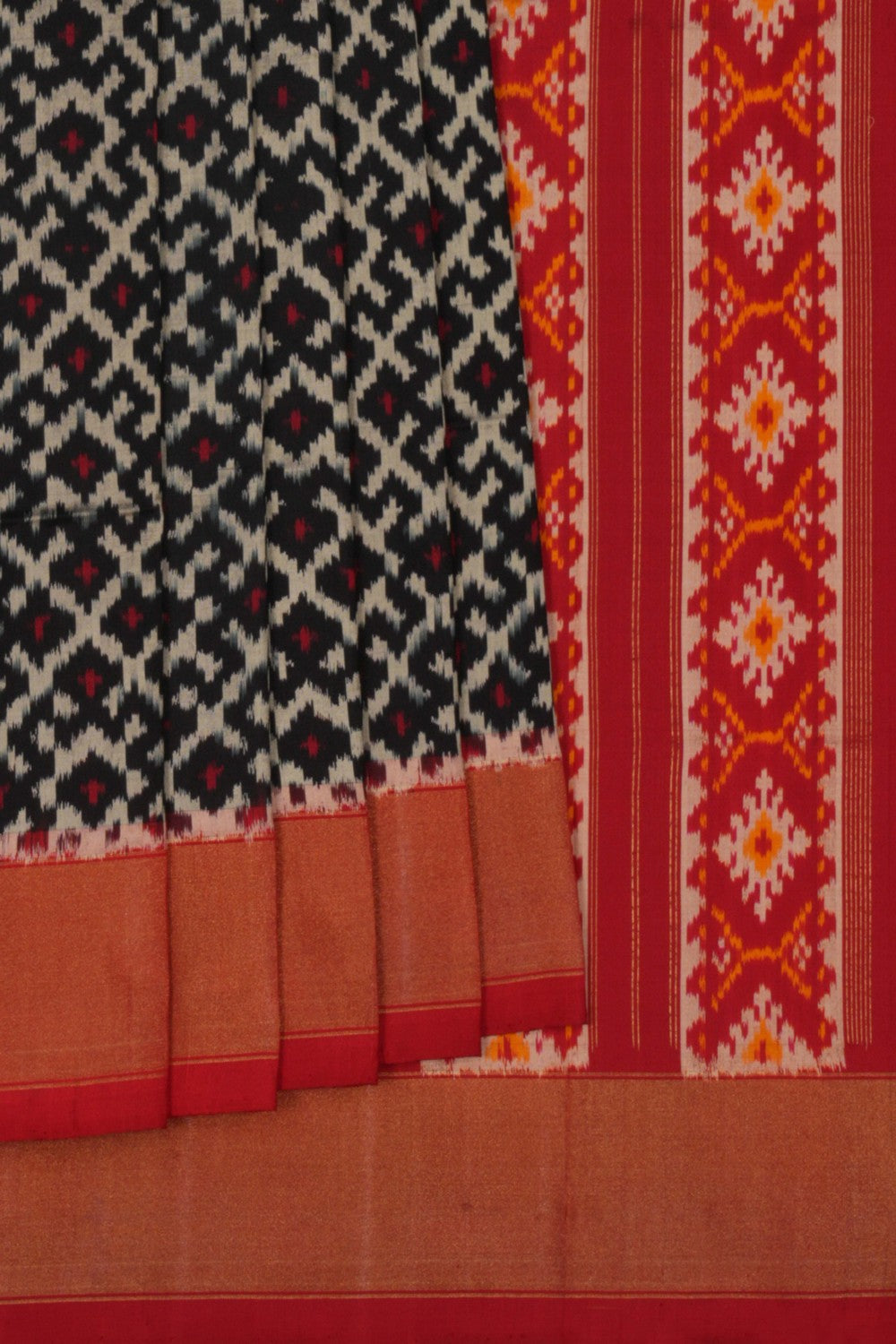 Image of Pochampally Ikat Silk Black Saree