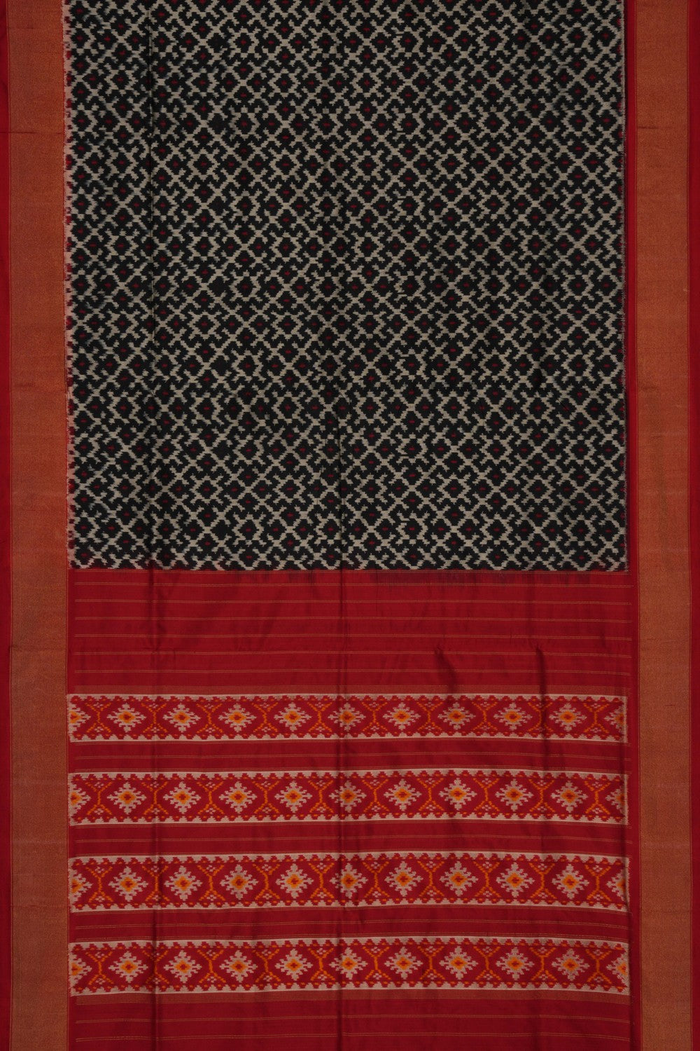 Pochampally Ikat Silk Black Saree