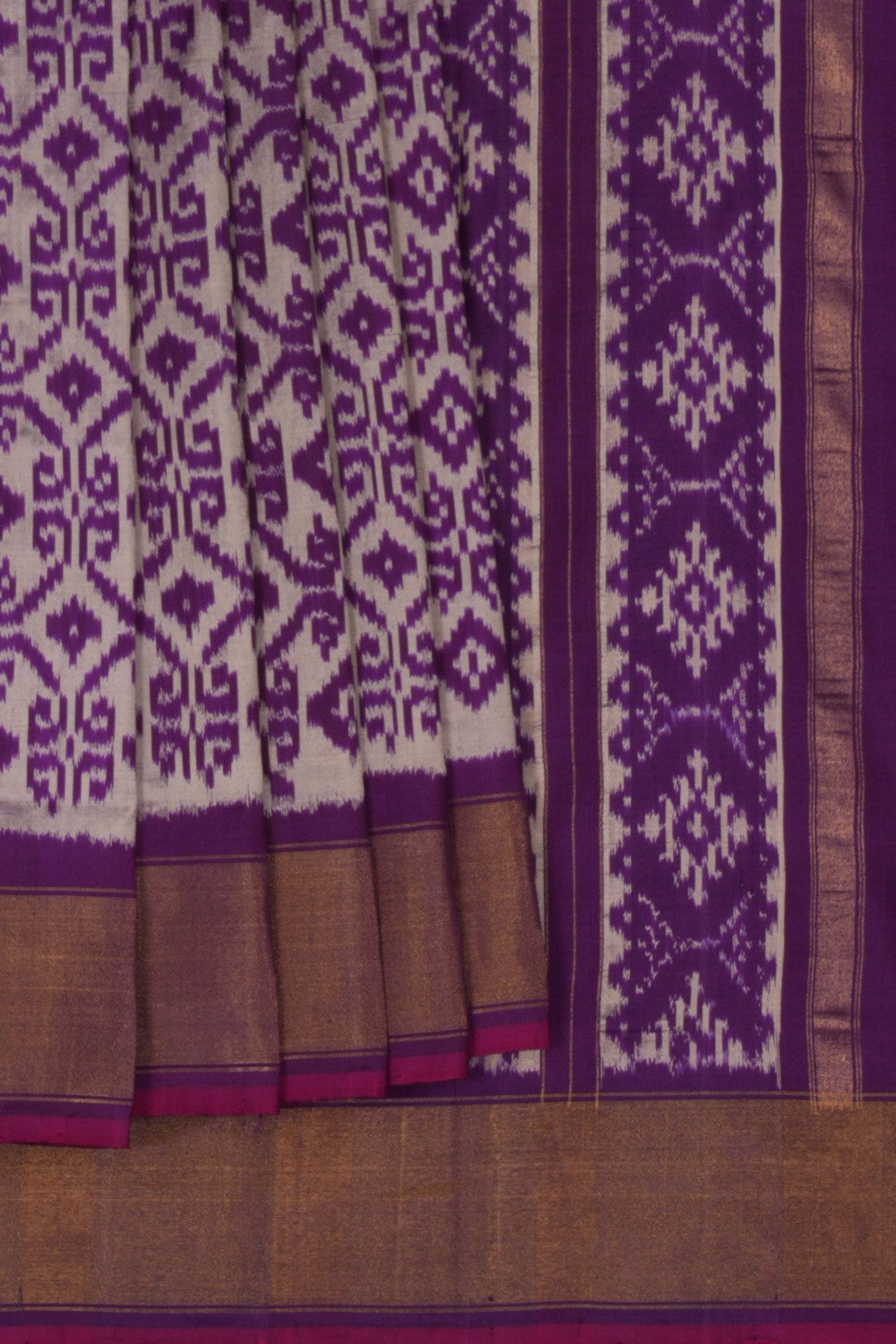 Pochampally Ikat Silk Purple Saree