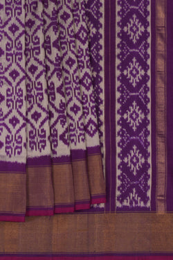 Image of Pochampally Ikat Silk Purple Saree
