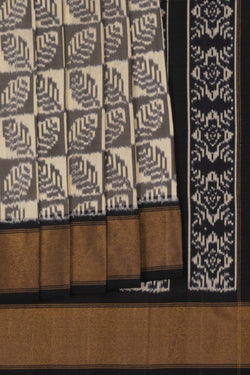 Image of Pochampally Ikat Silk Grey Saree