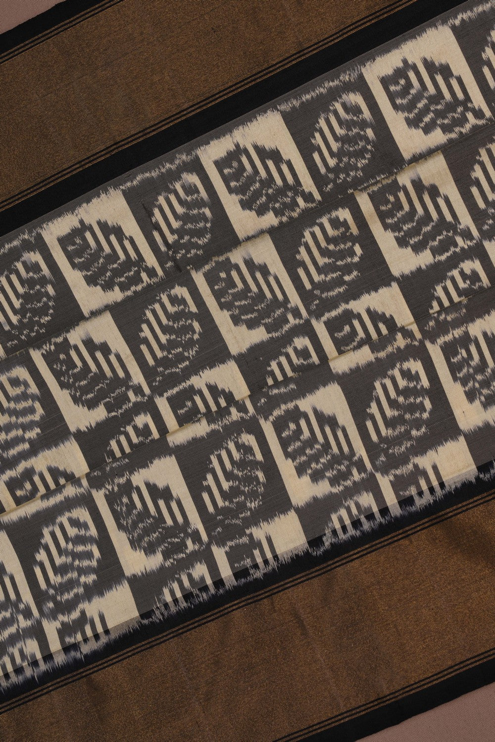 Pochampally Ikat Silk Grey Saree