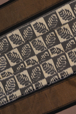Image of Pochampally Ikat Silk Grey Saree