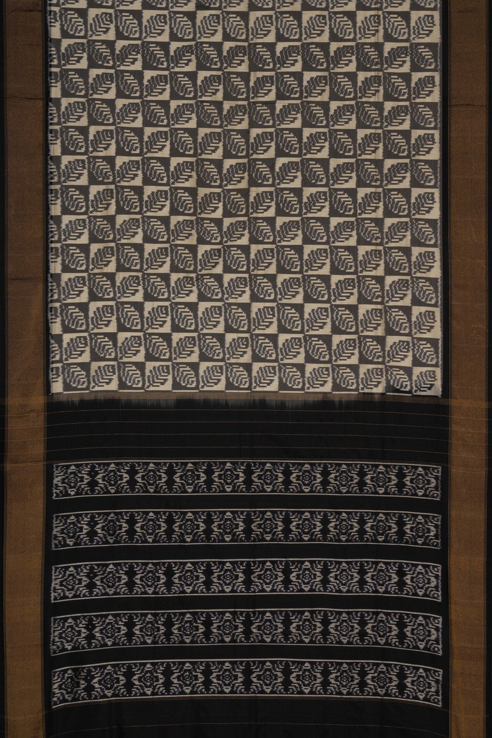 Pochampally Ikat Silk Grey Saree