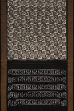 Image of Pochampally Ikat Silk Grey Saree