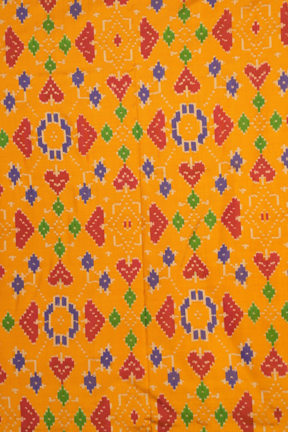 Pochampally Ikat Silk Mustard Saree