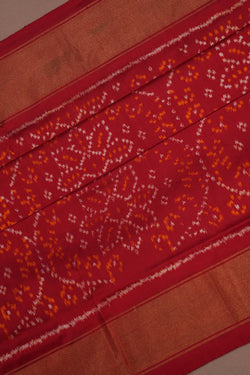 Image of Pochampally Ikat Silk Red Saree