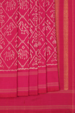 Image of Pochampally Ikat Silk Pink Saree