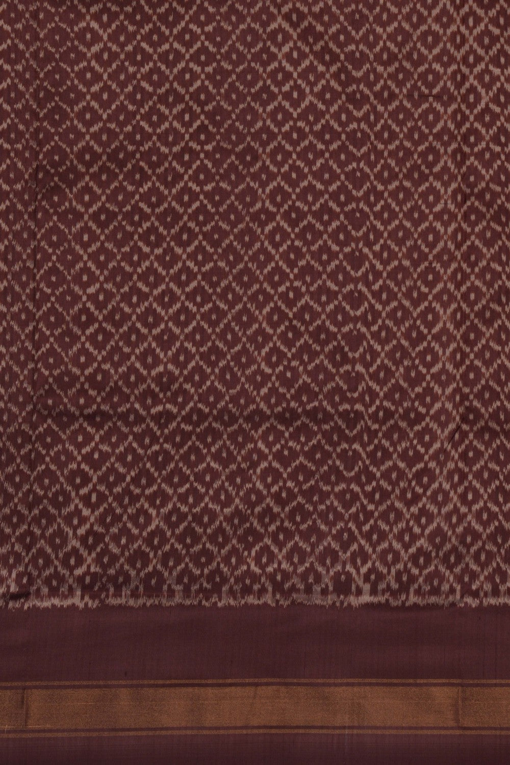 Pochampally Ikat Silk Brown Saree