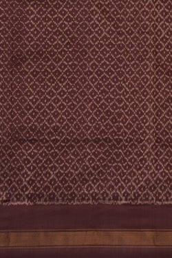 Image of Pochampally Ikat Silk Brown Saree