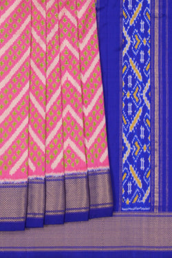 Image of Pochampally Ikat Silk Pink Saree
