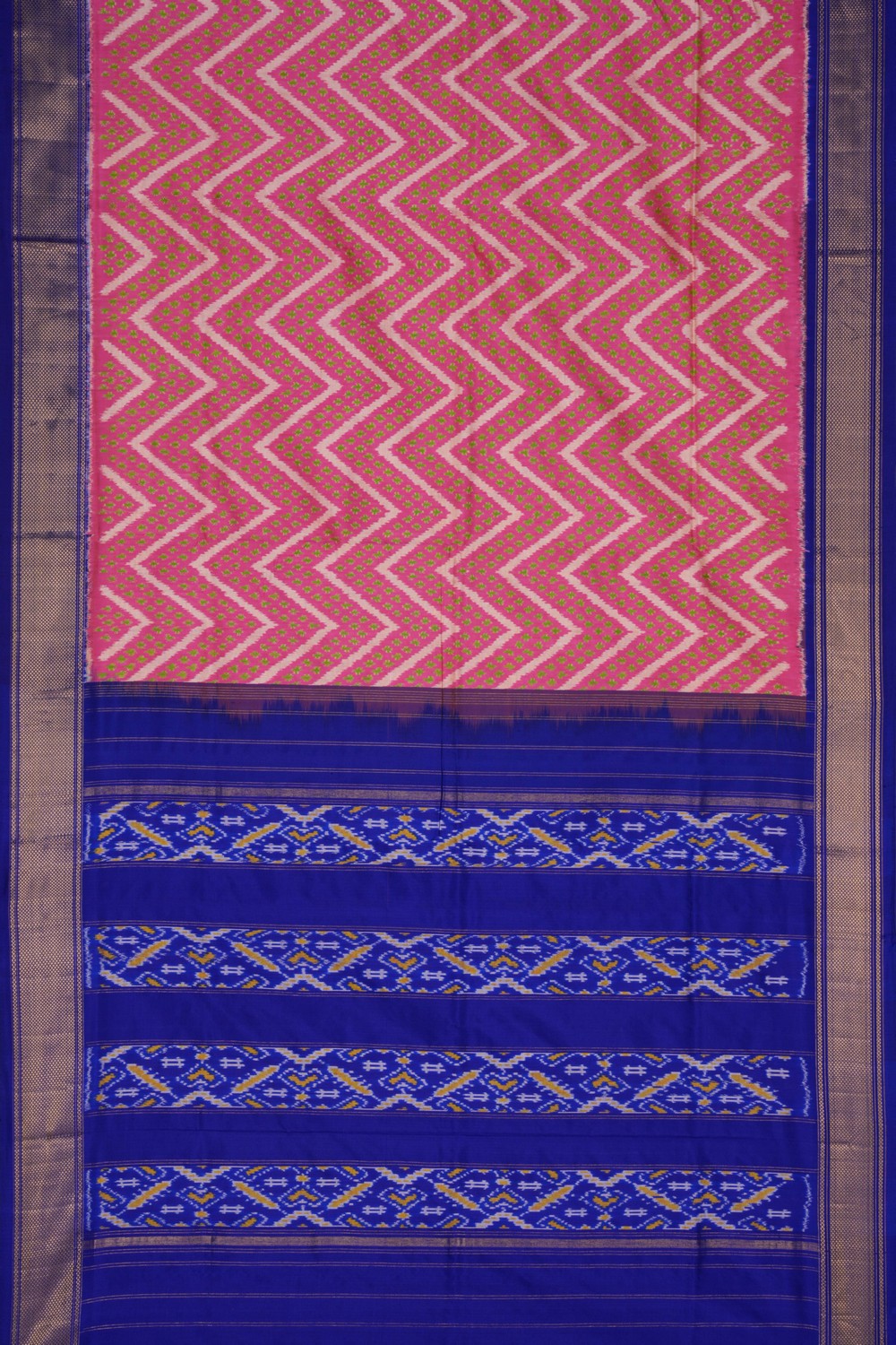 Image of Pochampally Ikat Silk Pink Saree