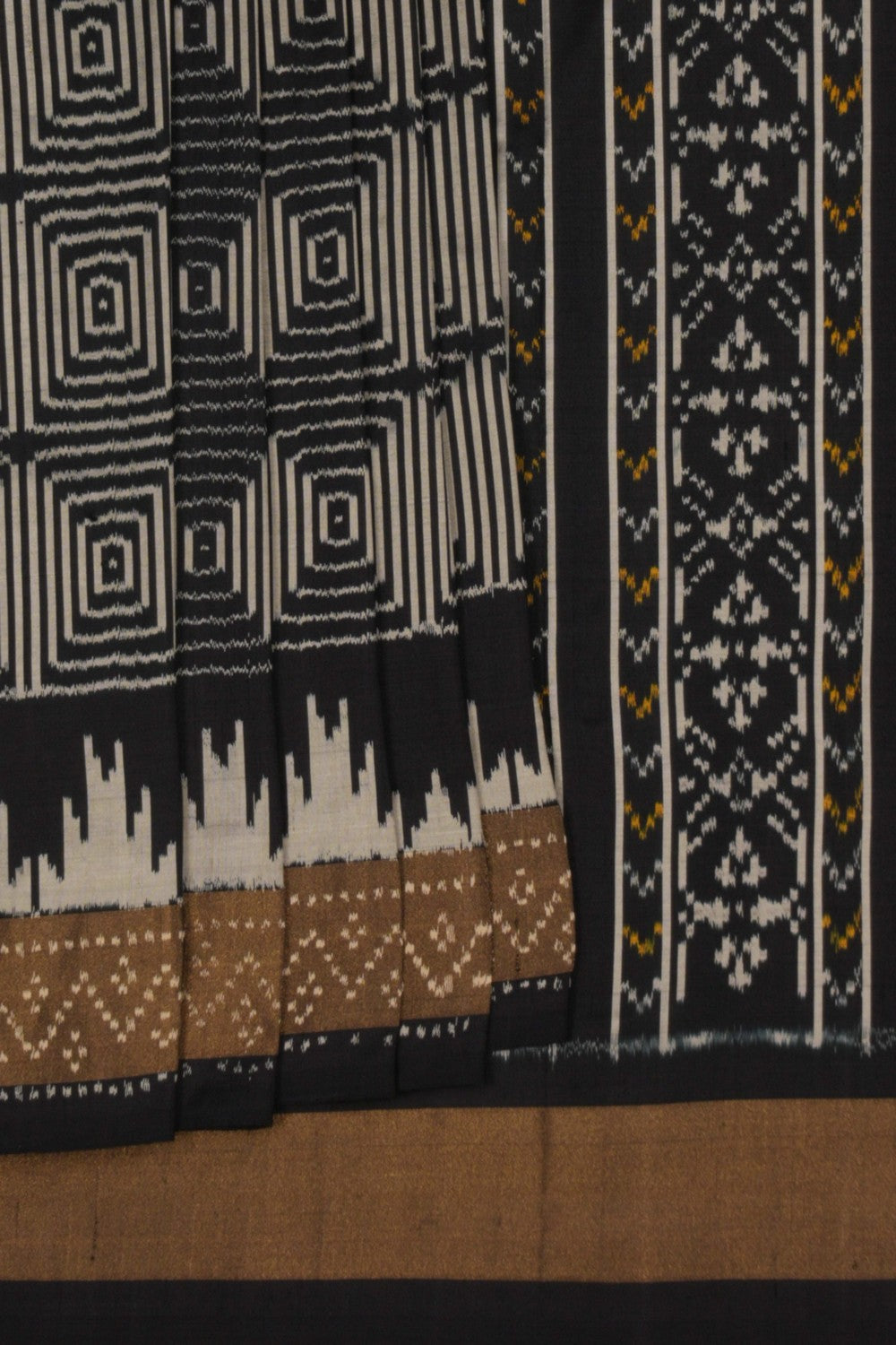 Image of Pochampally Ikat Silk Black Saree