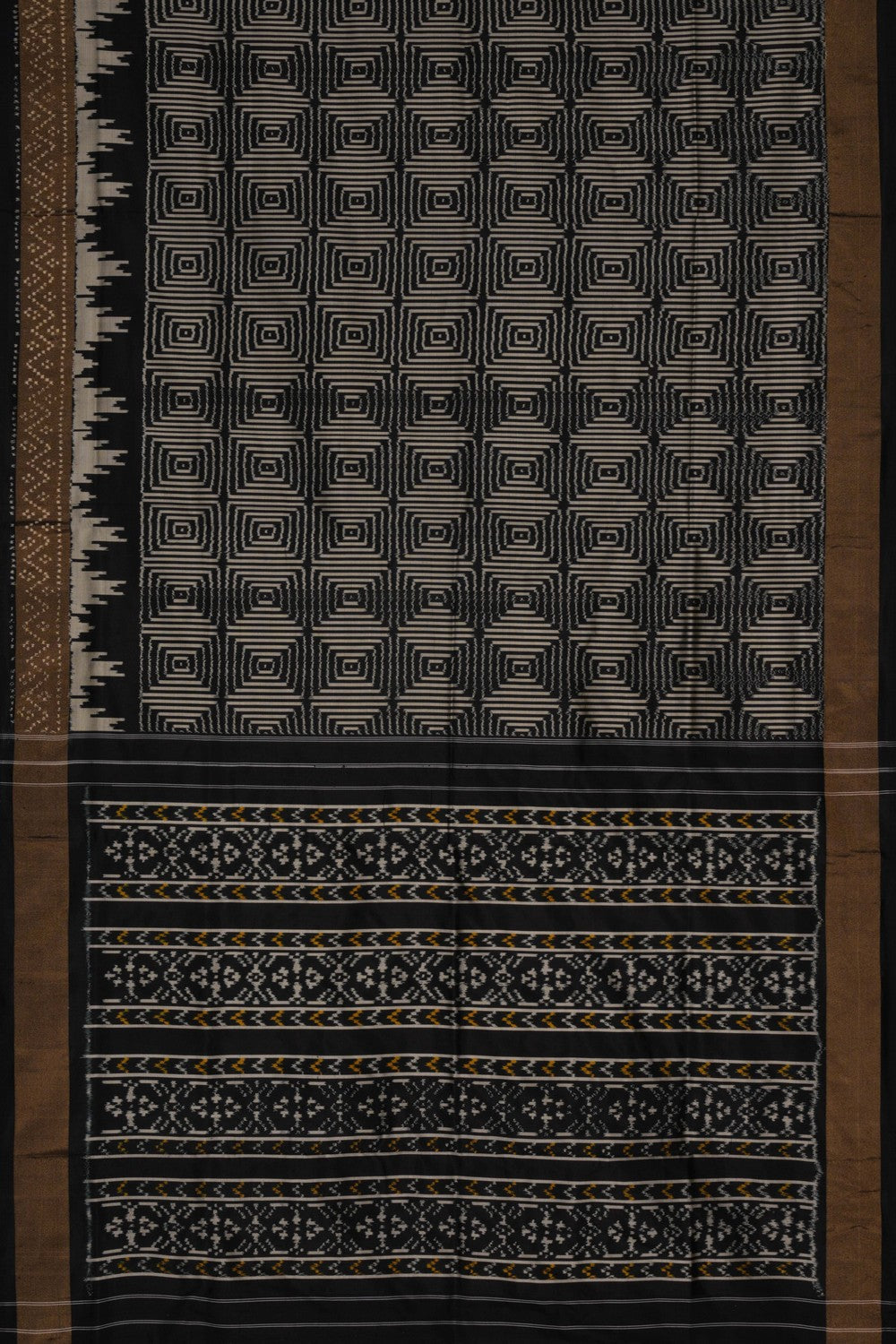 Image of Pochampally Ikat Silk Black Saree