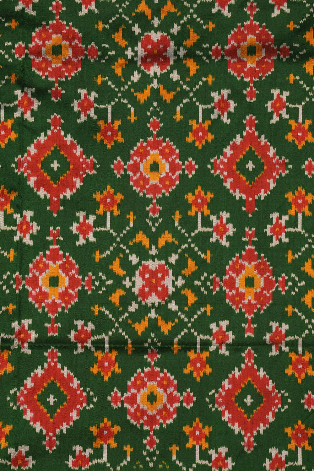 Pochampally Ikat Silk Green Saree