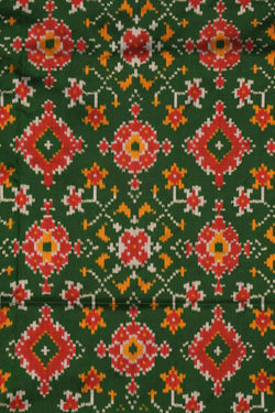 Image of Pochampally Ikat Silk Green Saree