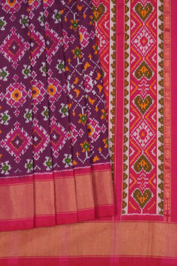 Image of Pochampally Ikat Silk Purple Saree
