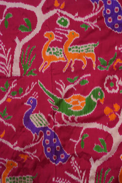 Image of Pochampally Ikat Silk Pink Saree