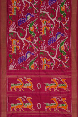 Image of Pochampally Ikat Silk Pink Saree