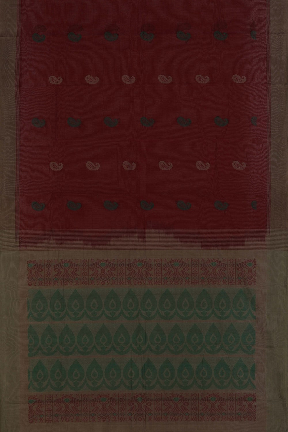 South Cotton Maroon Saree