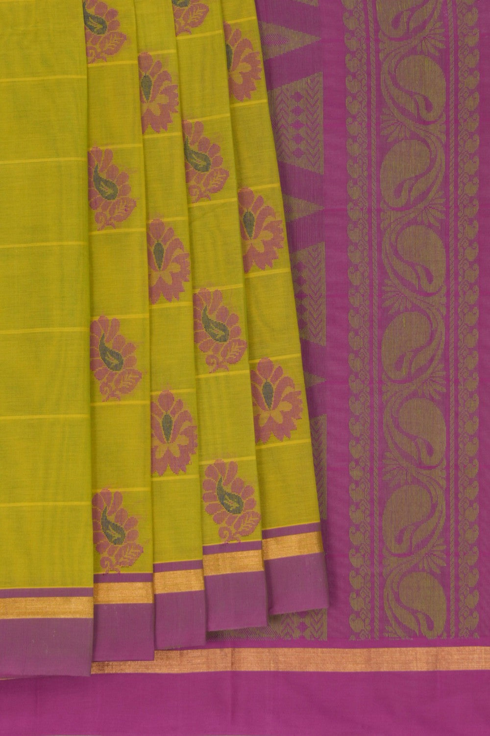South Cotton Spring Green Saree