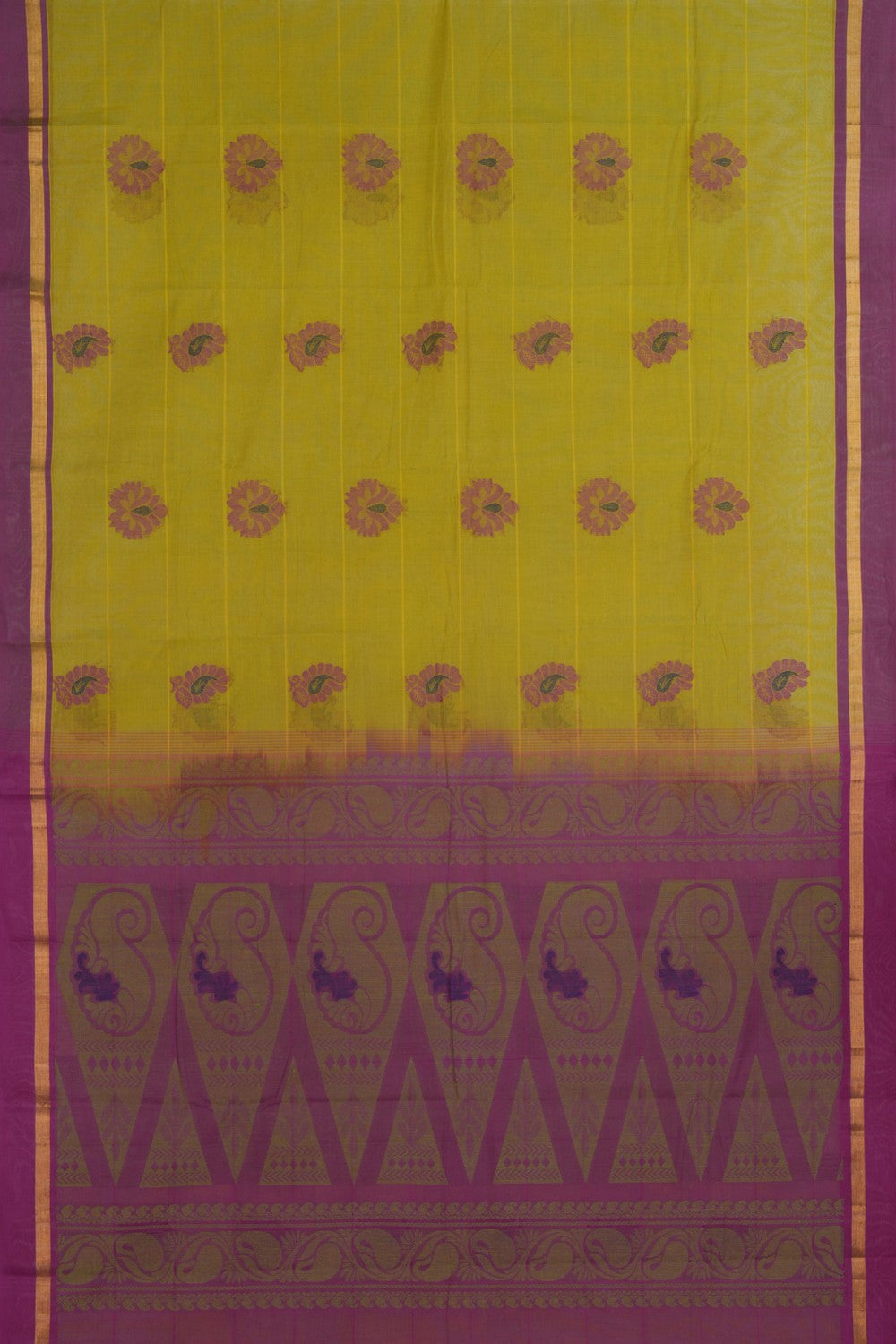 South Cotton Spring Green Saree
