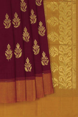 Image of South Cotton Purple Saree