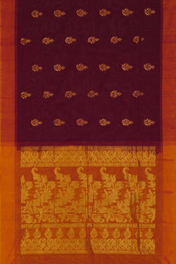 Image of South Cotton Purple Saree