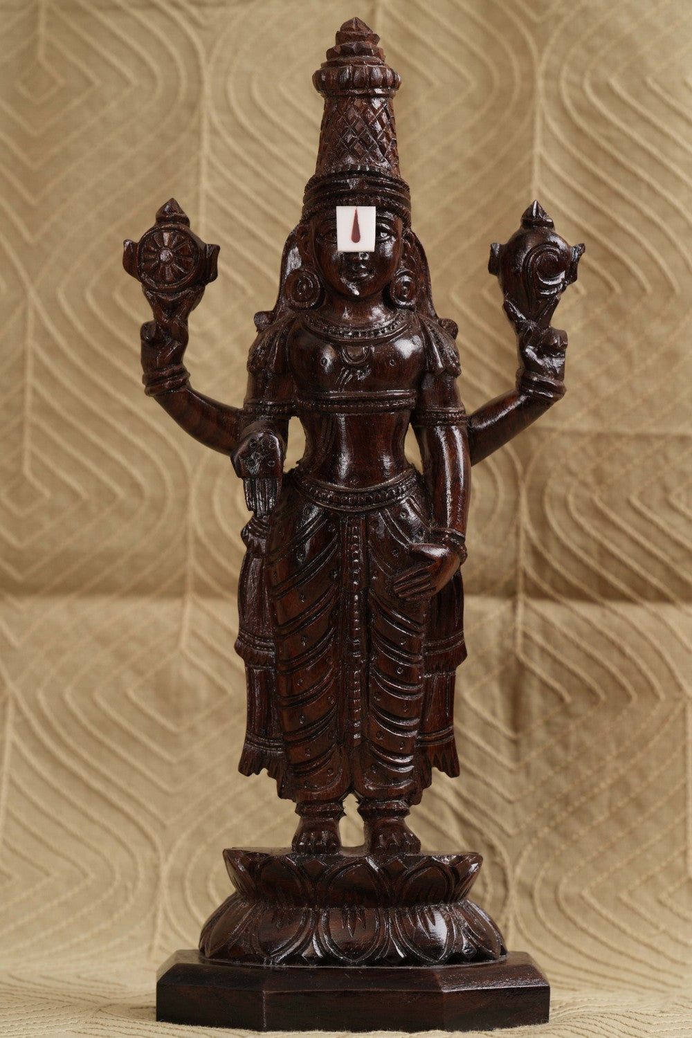 Sculptures crafted from rosewood that depict Lord Balaji