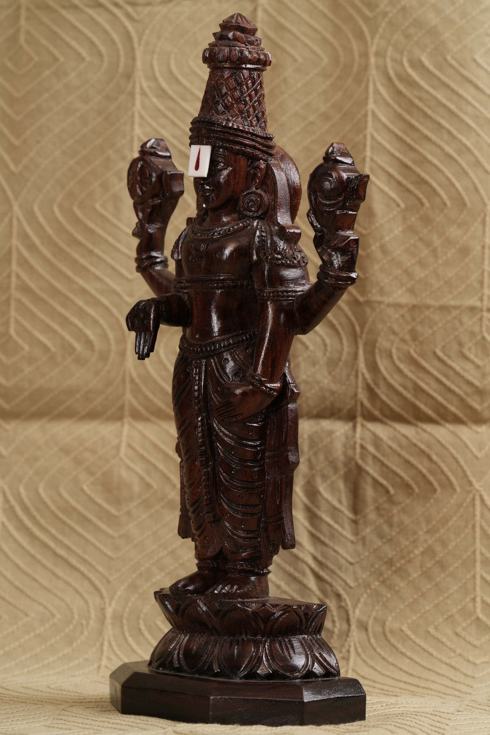 Sculptures crafted from rosewood that depict Lord Balaji