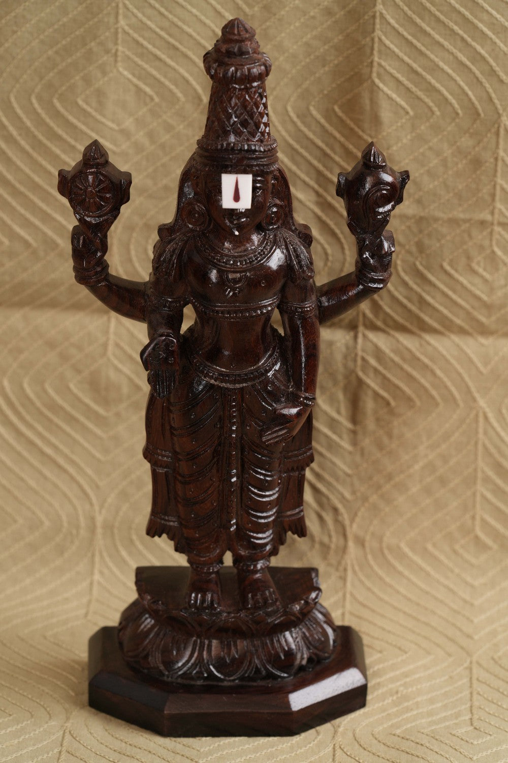 Sculptures crafted from rosewood that depict Lord Balaji