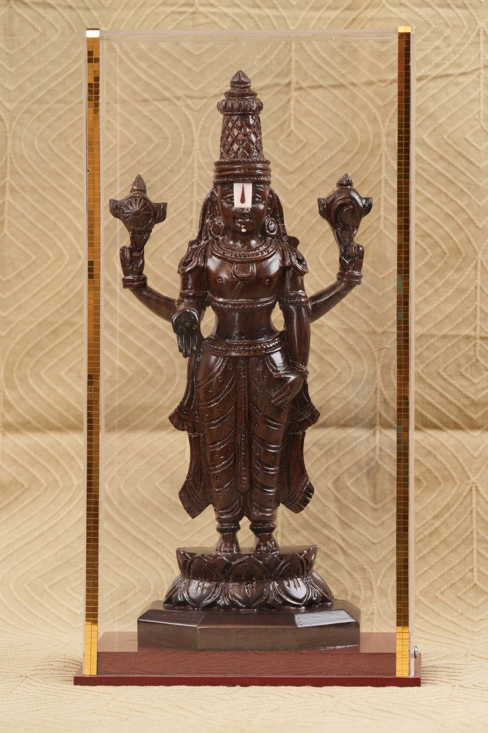 Sculptures crafted from rosewood that depict Lord Balaji