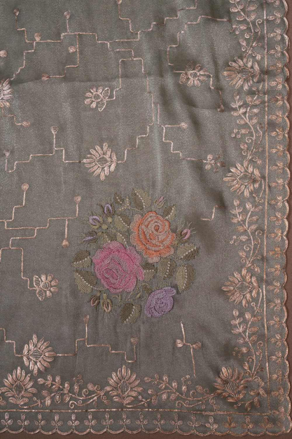 A Beautiful Silk Embroidery Saree