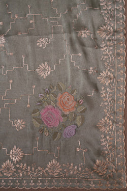 Image of A Beautiful Silk Embroidery Saree