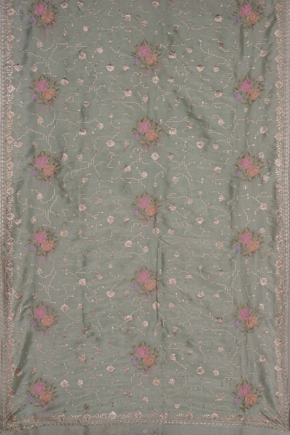 A Beautiful Silk Embroidery Saree