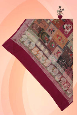 Image of Chanderi Pichwai Art Dupatta