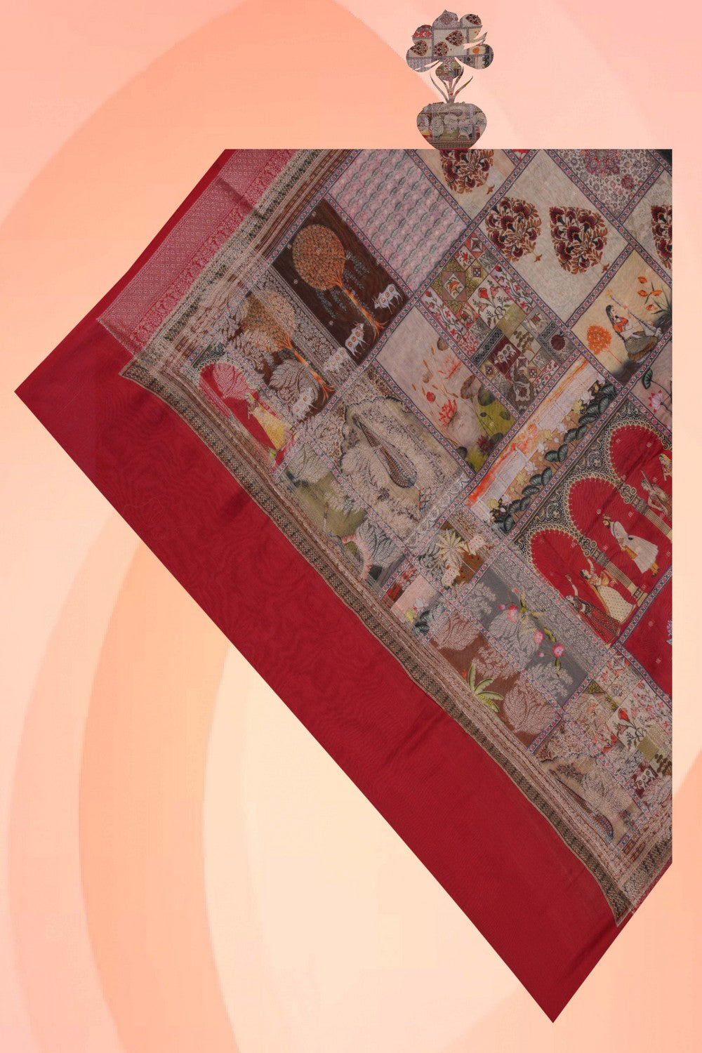 Image of Chanderi Pichwai Art Dupatta