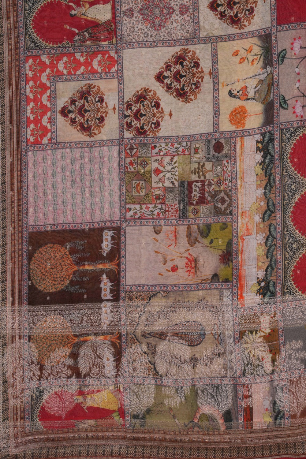 Image of Chanderi Pichwai Art Dupatta