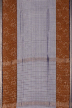 Image of An Elephant Printed Mangalgiri Silk Saree