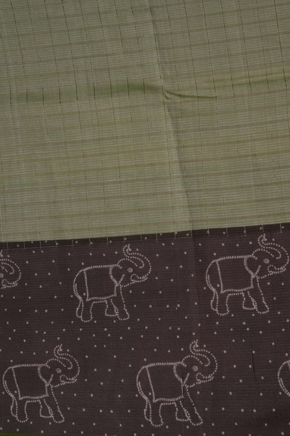 An Elephant Printed Mangalgiri Silk Saree