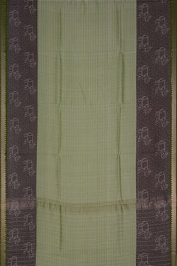 Image of An Elephant Printed Mangalgiri Silk Saree