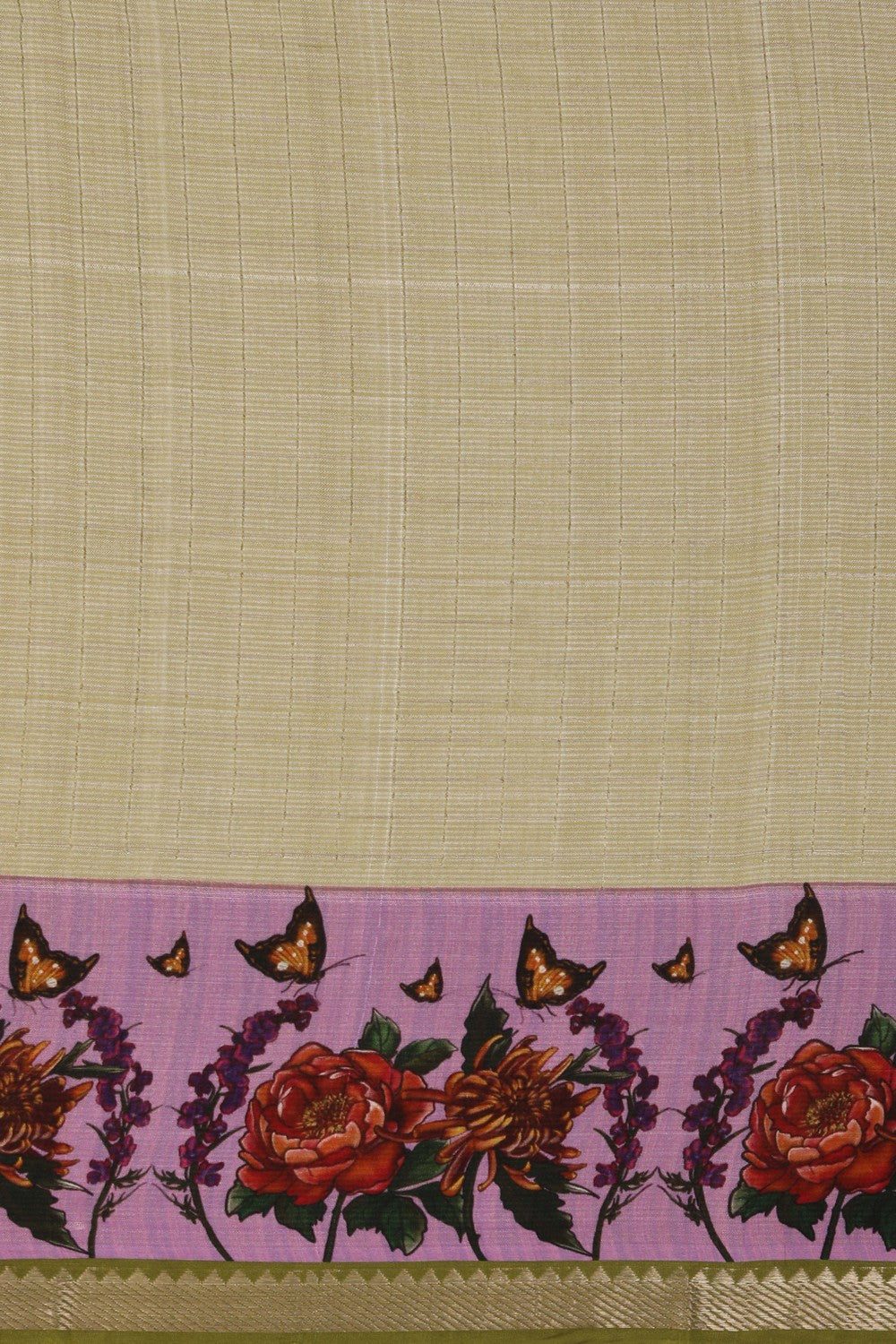 Image of A Floral Printed Mangalgiri Silk Saree