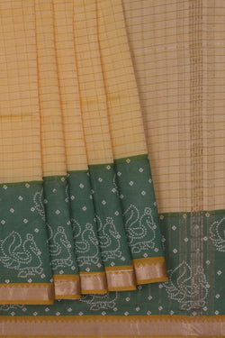 Image of A Peacock Printed Mangalgiri Silk Saree