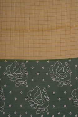 Image of A Peacock Printed Mangalgiri Silk Saree