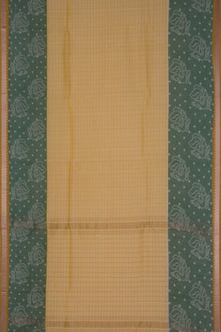 Image of A Peacock Printed Mangalgiri Silk Saree