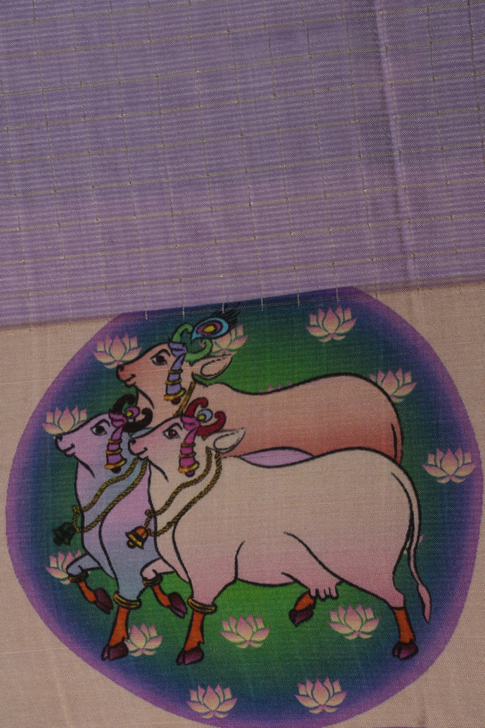A Pichwai Art Mangalgiri Silk Saree