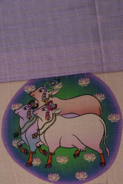 Image of A Pichwai Art Mangalgiri Silk Saree